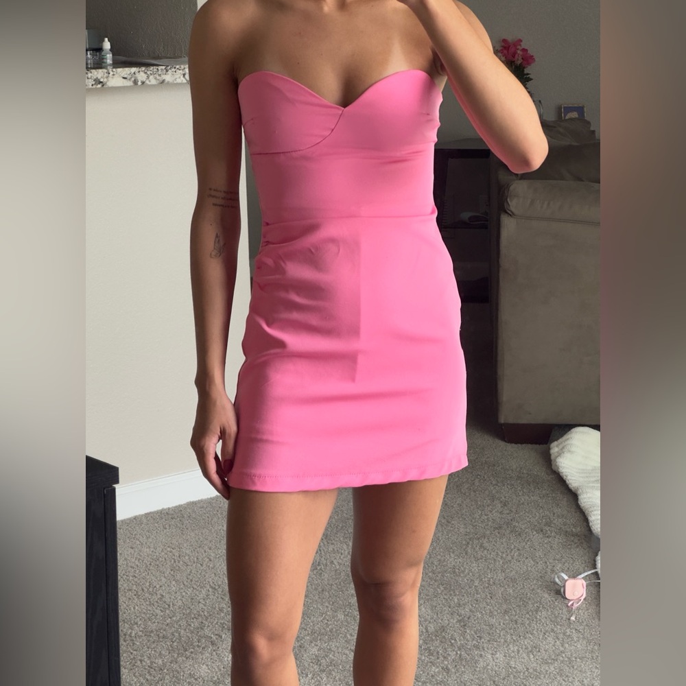 pink tube dress S